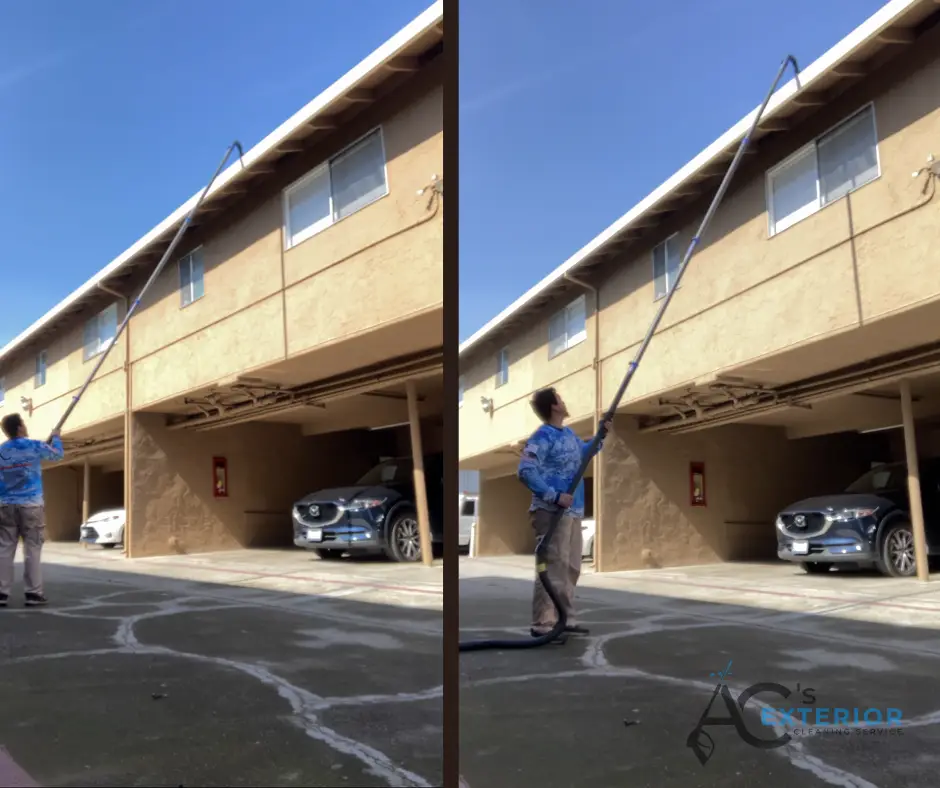 Gutter Cleaning At An Apartment Building In San Jose